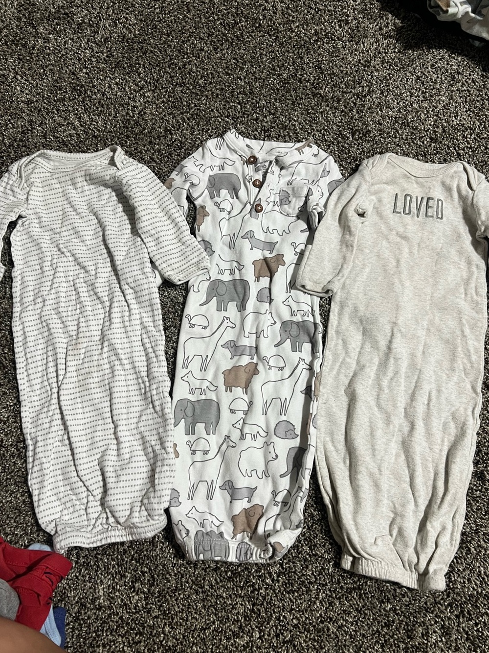 Neutral Gray Animal Print Kids Gown - Soft Sleepwear